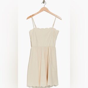 Scalloped Cotton/Linen Dress NWT